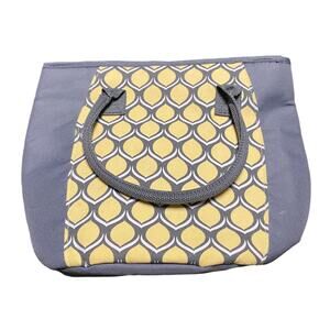 NWT Fit & Fresh Lakefield Chiller Insulated Lunch Bag Gray Yellow Print